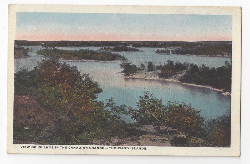 NY Thousand Islands View of Islands in Canadian Channel Vintage Postcard