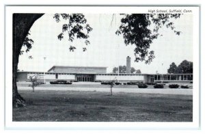 SUFFIELD, Connecticut CT ~ HIGH SCHOOL Hartford County ca 1940s  Postcard