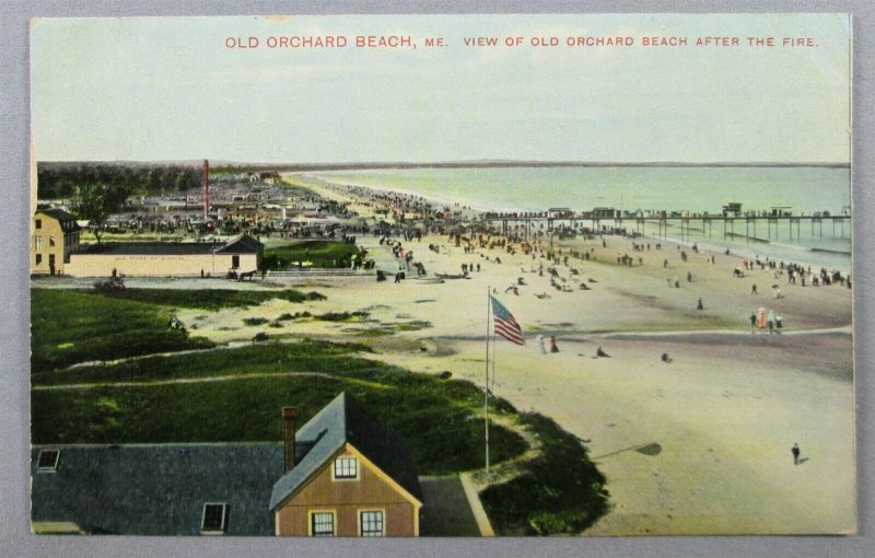 View Of Old Orchard Beach After The Fire, ME Postcard (#7254)