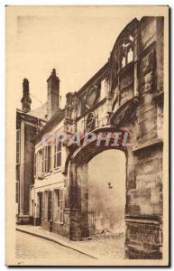 Laon Old Postcard Old door in the street Serurier