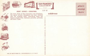 San Francico CA Grant Ave. Chinatown Stores & Restaurants Postcard