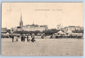 Royan-Les-Bains Charente-Maritime France Postcard The Cabins c1910 Posted