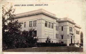 Greeley High School Greeley Colorado 1910s Real Photo RPPC postcard