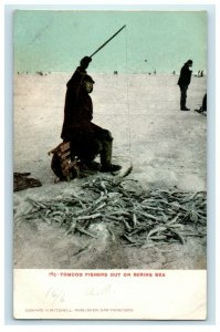 1907 Tomcod Fishers Out On Bering Sea Juneau Alaska AK Posted Antique Postcard