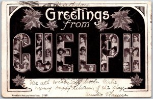 Postcard Guelph Ontario c1906 Large Letter Greetings Pretty Ladies by Warwick