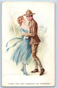 Archie Gunn Signed Postcard Soldier Romance When The Last Goodbyes Are Whispered