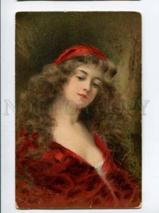 3040670 Seductive Lady in Red By Angelo ASTI vintage Color PC