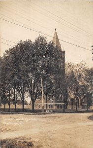 J51/ Peotone Illinois RPPC Postcard c1910 Immanual's Church 116