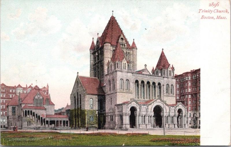 Boston MA Trinity Church Unused Postcard D68