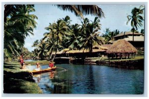 Kauai Hawaii Postcard Coco Palms Hotel House Of Singing Bamboo Dining Room 1965