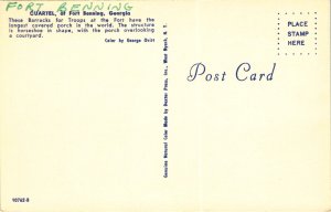 FORT BENNING, Georgia, CUARTEL, Barracks, Troops, covered porch, Postcard