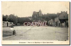 Postcard Old Thunder Place De La Republique and St. Peter's Church