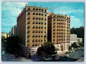 Washington DC Postcard The Mayflower Hotel Building Exterior Roadside c1960 Cars