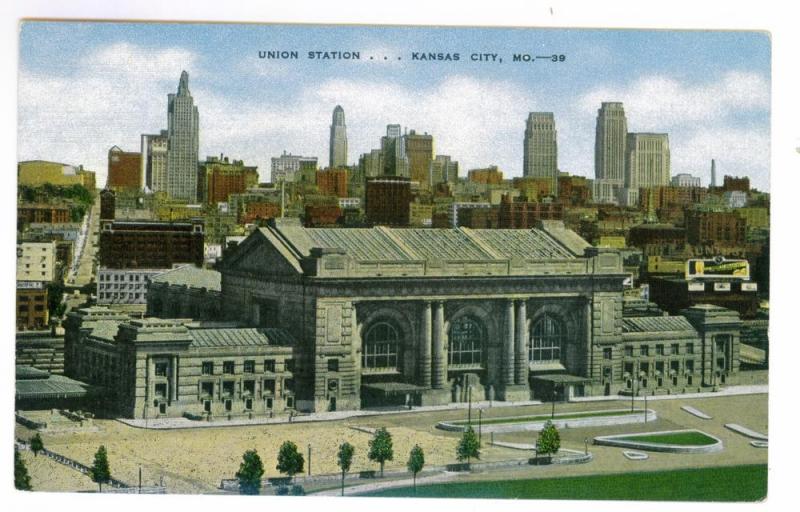 Union Station, Kansas City,  Missouri,  Linen Kropp PPC, unused