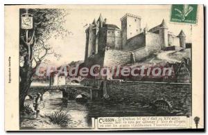 Postcard Old Clisson Chateau bati by Olivier 1 in 1223