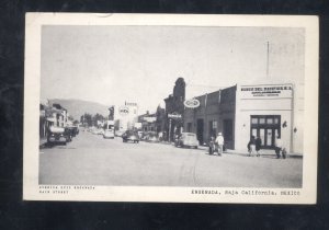 ENSENADA BAJA CALIFORNIA MEXICO DOWNTOWN STREET SCENE OLD CARS VINTAGE POSTCARD