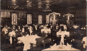 Real Photo Postcard Pine Dining Room at Stratford Hotel in Chicago, Illinois