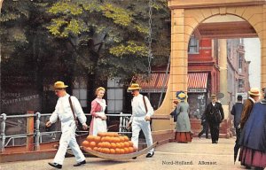 Men in Market Nord-Holland. Alkmaar Dairy Related Unused 