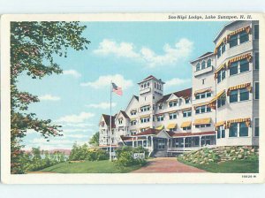 Linen LODGE SCENE Lake Sunapee - New London & Newbury & Croydon NH AE0868