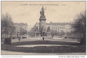 France Lyon Place Carnot Monument de la Republique 1911