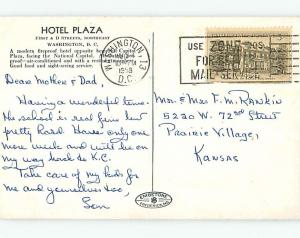1950's Plaza Hotel Washington DC t0100