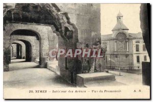 Postcard Old Nimes Arenes Interior view of the Promenoir