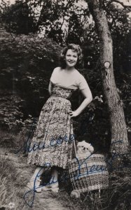 Jean Kent Romany Dress & Her Dog RARE Pre Printed Signed Photo