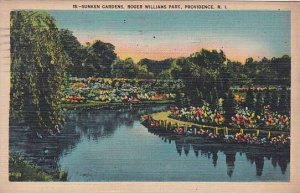 Rhode Island Providence Sunken Gardens Roger Williams Park 1942