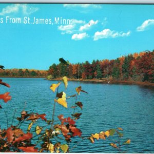 c1970s St. James, MN Greetings From Vacationland PC Minn. Salem USPO Cancel A264