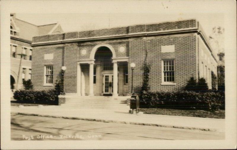 Rockville CT Post Office Real Photo Postcard 