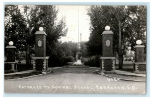 Entrance to Normal School Aberdeen South Dakota SD RPPC Photo Postcard 