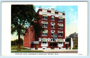 DETROIT, Michigan MI ~ Woodford at Woodland PRENFORD HOTEL 1920s-30s Postcard