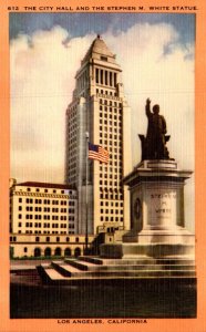 California Los Angeles City Hall and Stephen M White Statue