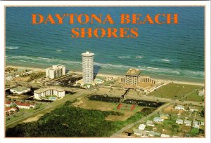 Daytona Beach Shores FL Florida HILTON HOTEL~PECK PLAZA Aerial View 4X6 Postcard