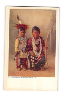 Native Americana Postcard 1905 Children Native Americans Little Braves Sac & Fox