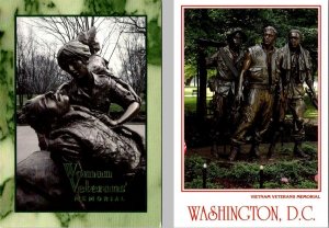 2~4X6 Postcards  Washington, D.C. ~ VIETNAM VETERANS MEMORIALS  Womens & Mens