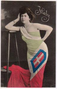 Italy - Woman Dressed in Flag