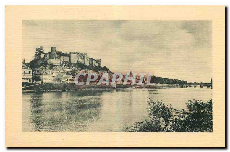 Old Postcard Chinon Castle and the Vienna