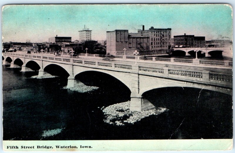 x12 LOT c1910s-70s Waterloo IA 5th St Fifth Bridge Postcards Cedar River Vtg A64