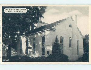 Unused 1940's CHURCH SCENE Middleburg New York NY L3422