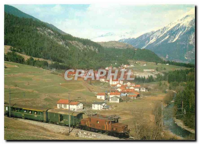 Postcard Modern Tram Ge 6 6 1 414 above the village of Surava