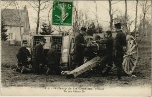 CPA La Courtine Camp, Tir des Pieces 75 FRANCE (1050532)