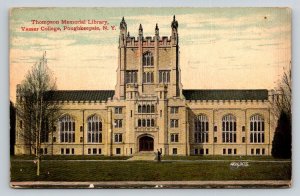 Vassar College Poughkeepsie NY Thompson Library 1912 Postcard Architecture