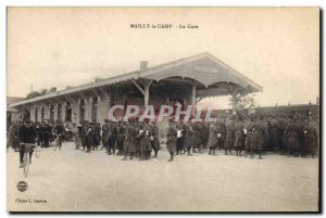 Old Postcard Militaria Mailly the Camp Railway Station