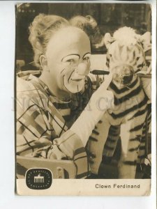 464285 Germany clown Ferdinand with a toy zebra Old photo postcard
