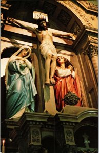 Statues, Crucifixion St. Mary's Catholic Church Phoenix AZ Vintage Postcard J56