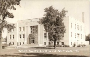 Grafton North Dakota ND Walsh County Court House Real Photo Vintage Postcard