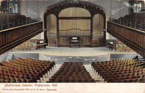 Valparaiso Indiana Auditorium Interior Stage Antique Postcard K32196