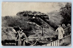 France Postcard American Front Line Trench General D'Esperey c1910 WW1