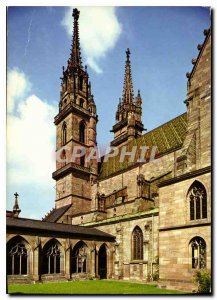 Postcard Modern und Basel Munster Cathedral Kreuzgang